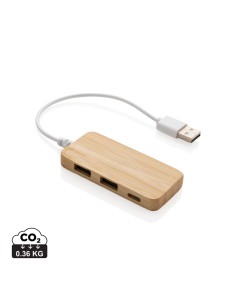 Hub USB un bambù con type C