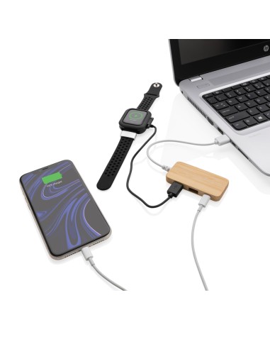 Hub USB un bambù con type C