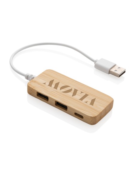 Hub USB un bambù con type C