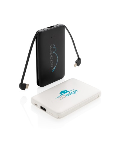 Powerbank tascabile 5.000 mAh con cavi integrati
