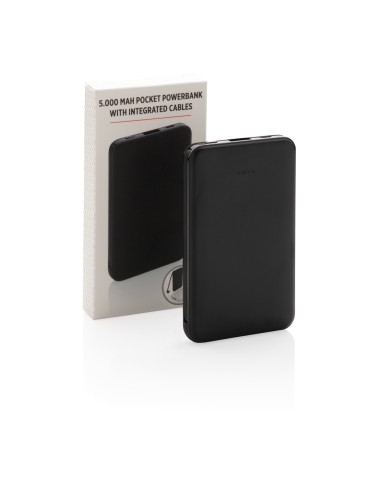 Powerbank tascabile 5.000 mAh con cavi integrati