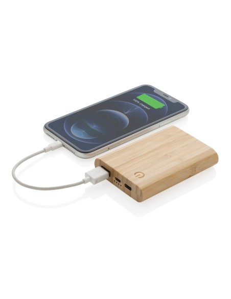 Powerbank da 5.000 mAh in bambù