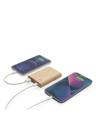 Powerbank da 5.000 mAh in bambù