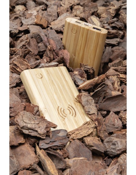 Powerbank wireless 8000 mAh 5W in bambù