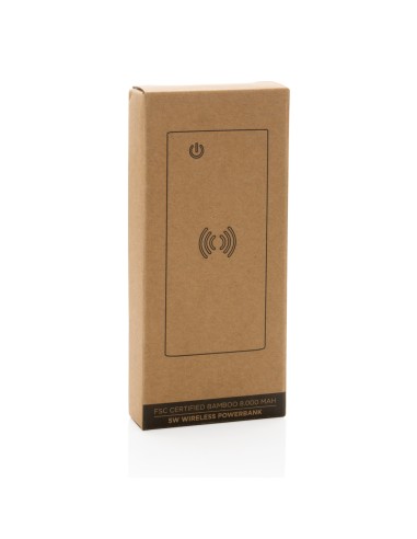 Powerbank wireless 8000 mAh 5W in bambù