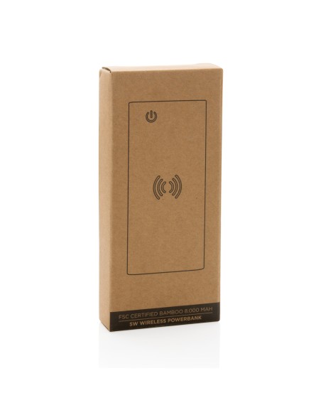 Powerbank wireless 8000 mAh 5W in bambù