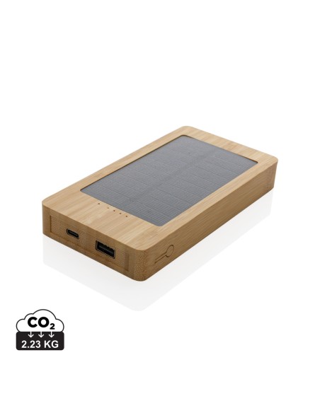 Powerbank solare 10.000 mAh in bambù