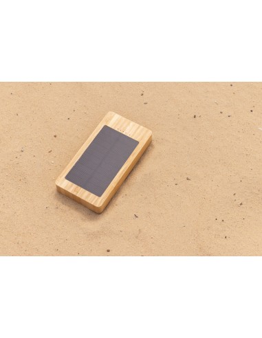 Powerbank solare 10.000 mAh in bambù