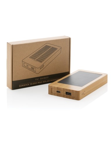 Powerbank solare 10.000 mAh in bambù