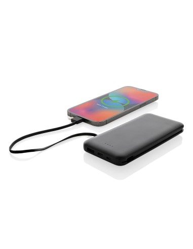 Powerbank Lockhart RCS in plastica riciclata 10.000 con cavi