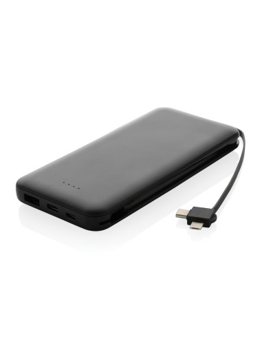 Powerbank Lockhart RCS in plastica riciclata 10.000 con cavi