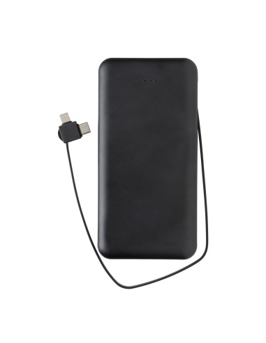 Powerbank Lockhart RCS in plastica riciclata 10.000 con cavi