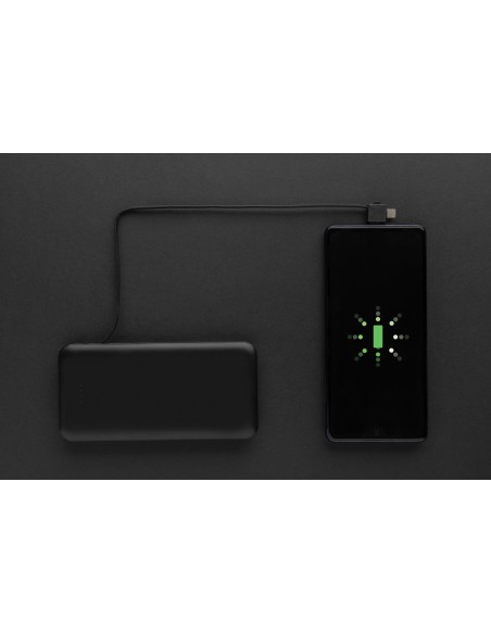 Powerbank Lockhart RCS in plastica riciclata 10.000 con cavi