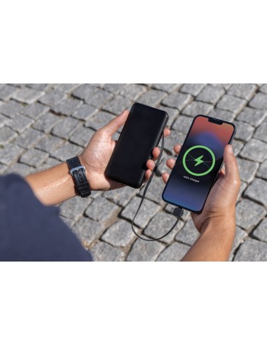 Powerbank Lockhart RCS in plastica riciclata 10.000 con cavi