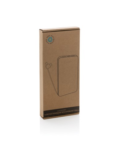 Powerbank Lockhart RCS in plastica riciclata 10.000 con cavi