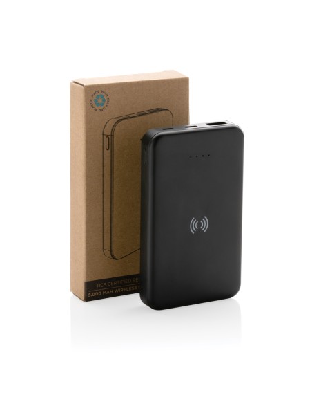 Powerbank wireless 5W da 5.000 mAh in plastica riciclata RCS