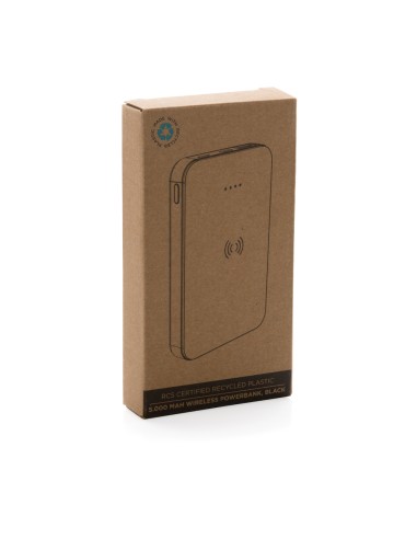 Powerbank wireless 5W da 5.000 mAh in plastica riciclata RCS
