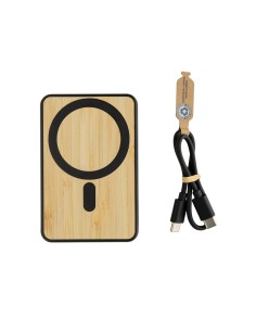 Powerbank magnetica da 5.000 mAh 5W Zen in bambù e rPlastica