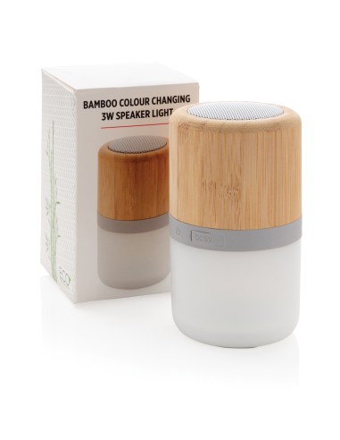 Speaker 3W in bambù con luce