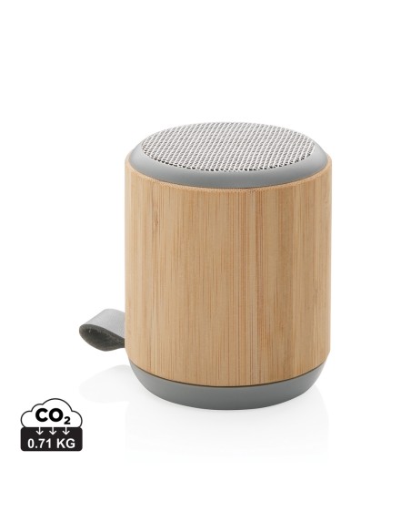 Speaker wireless 3W in bambù e tessuto