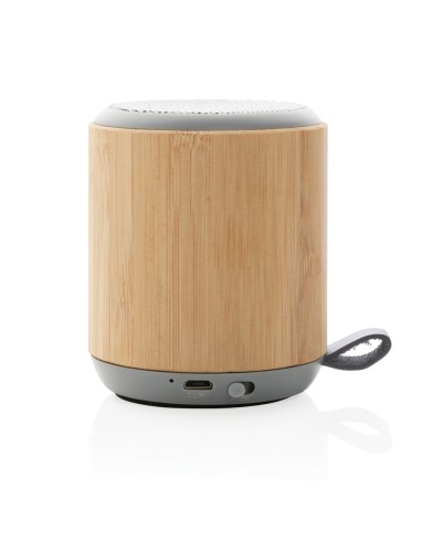 Speaker wireless 3W in bambù e tessuto