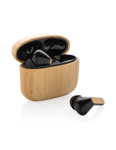 Auricolari TWS in plastica riciclata RCS e bambù