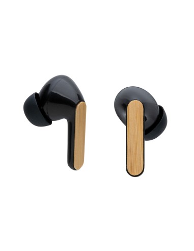 Auricolari TWS in plastica riciclata RCS e bambù