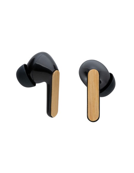 Auricolari TWS in plastica riciclata RCS e bambù