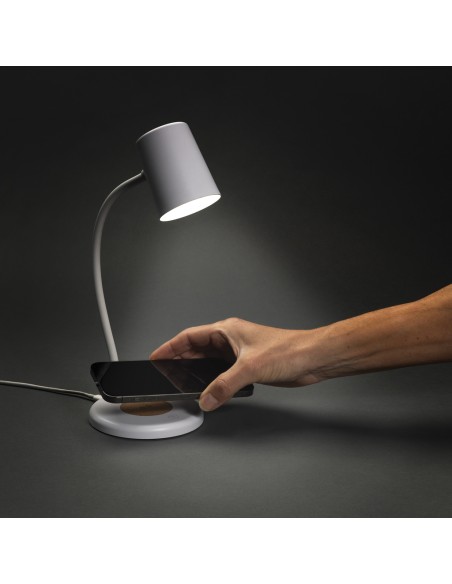 Lampada Zanara con caricatore wireless 15W in plastica RCS