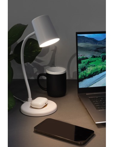 Lampada Zanara con caricatore wireless 15W in plastica RCS