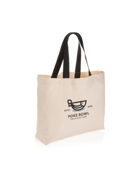Shopper grande in canvas riciclato 240 gm2 non tinto Impact