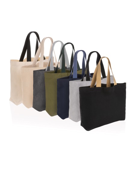 Shopper grande in canvas riciclato 240 gm2 non tinto Impact
