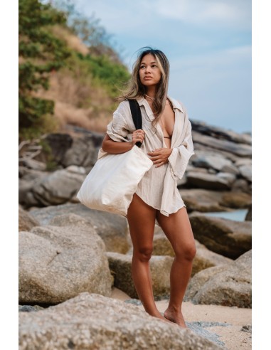 Shopper grande in canvas riciclato 240 gm2 non tinto Impact