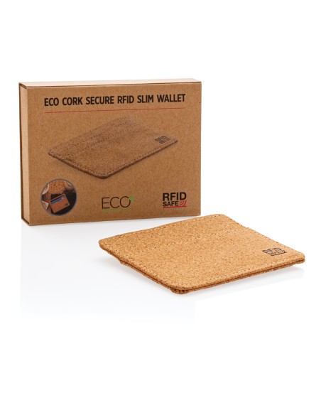 Porta carte di credito RFID in sughero