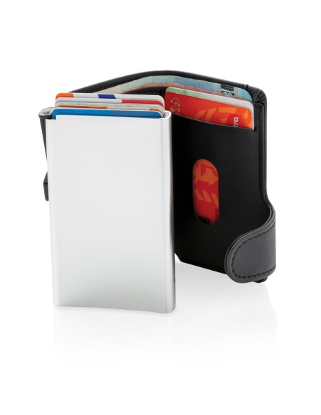 Porta carte RFID in alluminio con portafogli in PU
