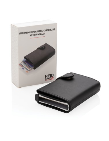 Porta carte RFID in alluminio con portafogli in PU