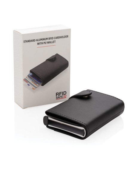 Porta carte RFID in alluminio con portafogli in PU