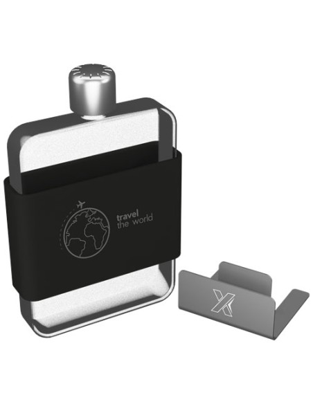 Borraccia con custodia in silicone da 450 ml piatta in Tritan SCX.design D20