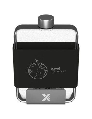 Borraccia con custodia in silicone da 450 ml piatta in Tritan SCX.design D20