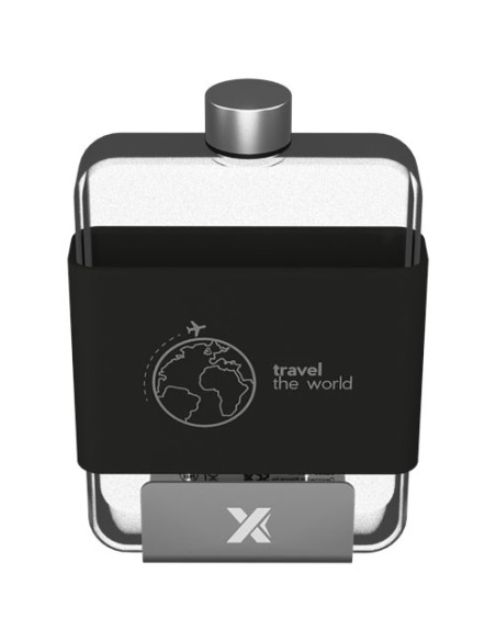 Borraccia con custodia in silicone da 450 ml piatta in Tritan SCX.design D20