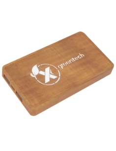 Power bank per ricarica wireless in legno da 5000 mAh con logo luminoso SCX.design P38