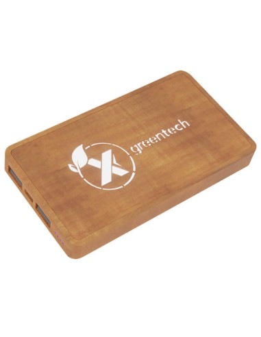 Power bank per ricarica wireless in legno da 5000 mAh con logo luminoso SCX.design P38