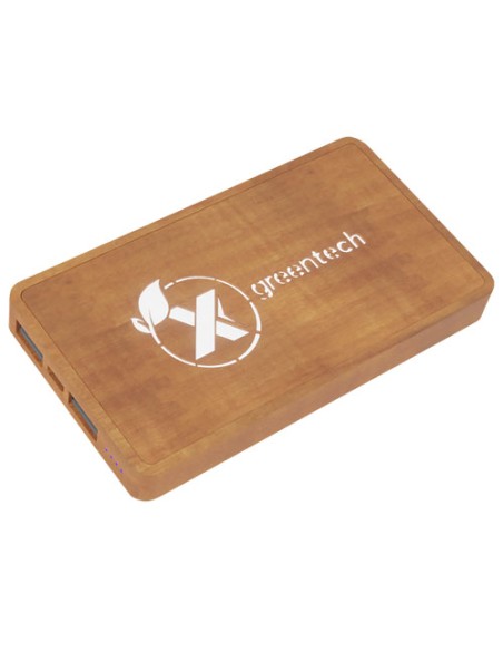 Power bank per ricarica wireless in legno da 5000 mAh con logo luminoso SCX.design P38
