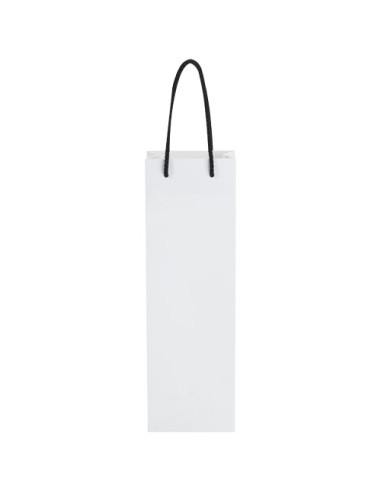 Sacchetto in carta integra da 170 g/m2 per bottiglia di vino realizzato a mano con manici di plastica - 12 x 9 x 37 cm