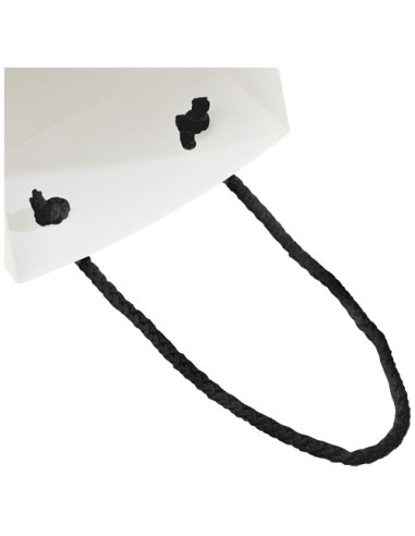 Sacchetto in carta integra da 170 g/m2 per bottiglia di vino realizzato a mano con manici di plastica - 12 x 9 x 37 cm